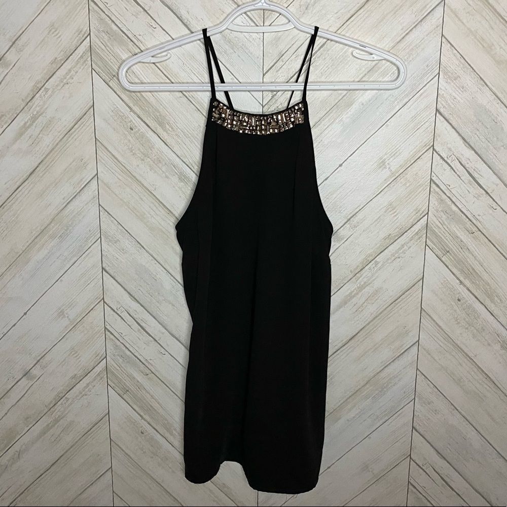 H&M black beaded neckline blouse tank top